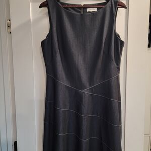 Calvin Klein Women's Blue Charcoal Midi Dress